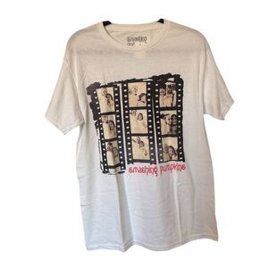 Smashing Pumpkins Unisex Adults's M White Graphic Band T-Shirt Short Sleeve